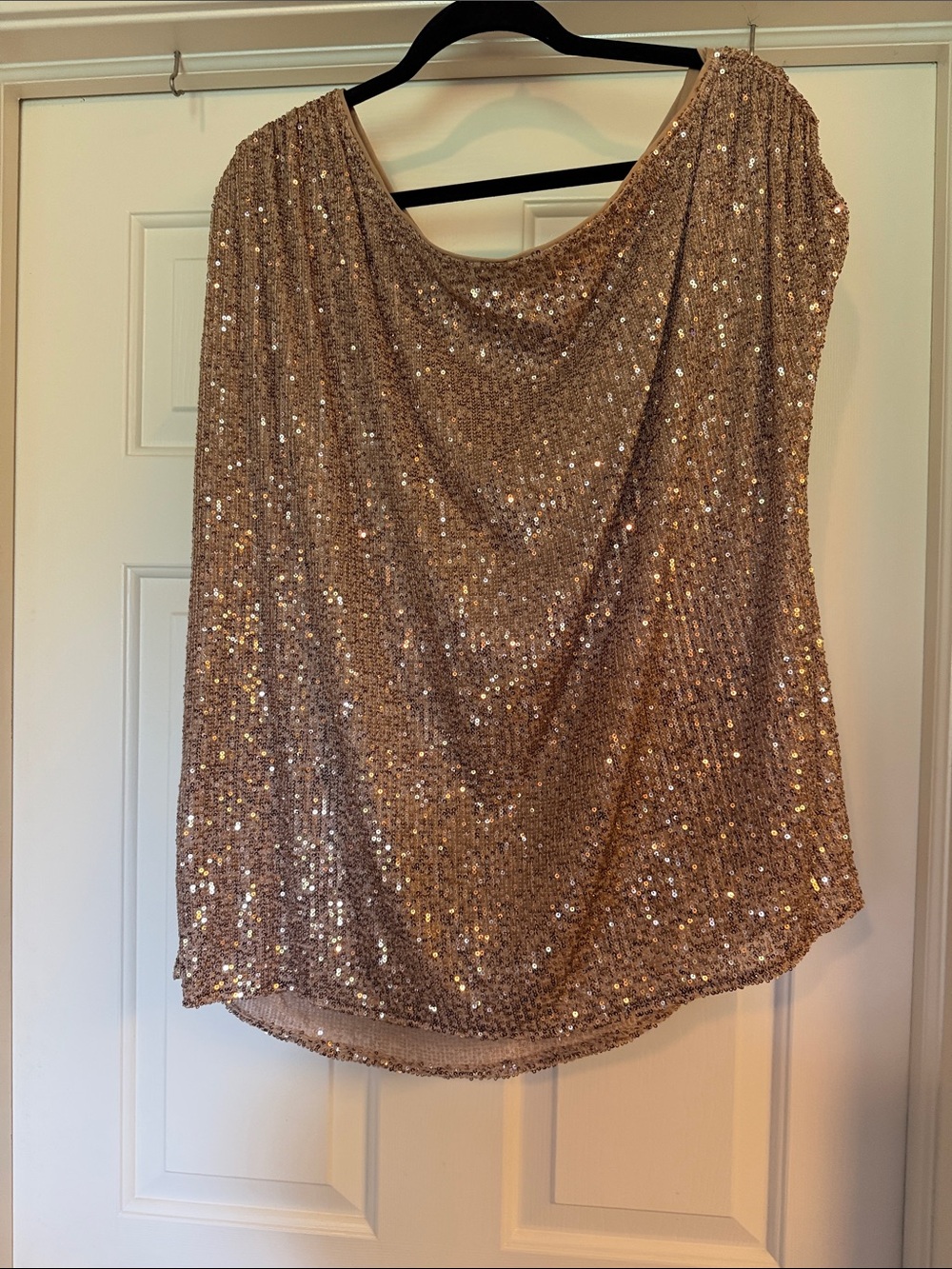 torrid Champagne Sequin Draped Tank Top